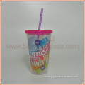 reusable plastic straw tea cup